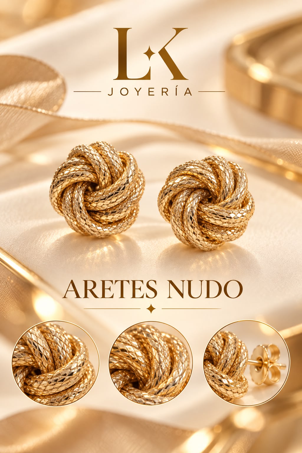 ARETES NUDO 14K 3.1GR